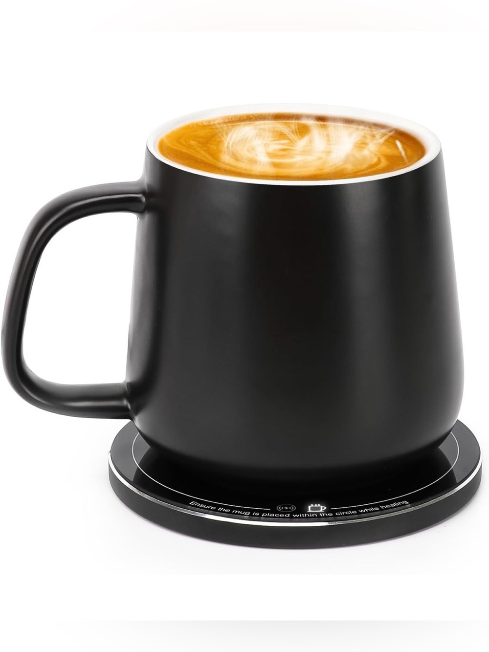 NIB Warm Cup Coffee Mug Warmer Set Smart Stable Temp, Wireless Charging 12.8 oz